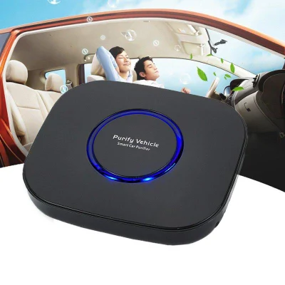 Purificateur d'air de voiture intelligent avec filtre assainisseur de formaldéhyde avec lumières LED et aromathérapie pour bureau de véhicule